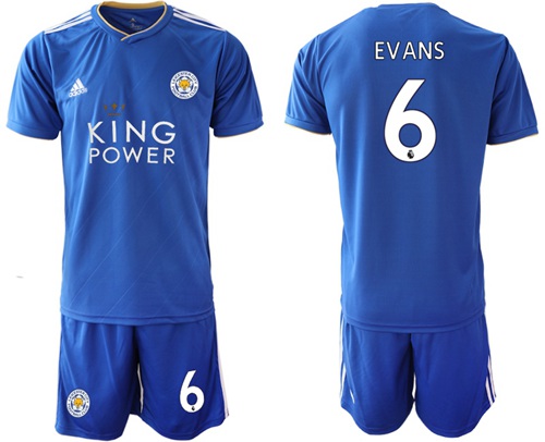 Leicester City #6 Evans Home Soccer Club Jersey